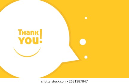 Yellow Thank You Card Design Minimalist Speech Bubble Gratitude
