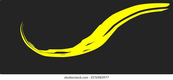 yellow thick brush strokes with spray texture. Vintage template with hand drawn broken edges, banner. Rough thick brush stroke texture with small dots. Retro vector background for poster.
