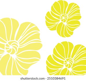 yellow three fowers background fresh