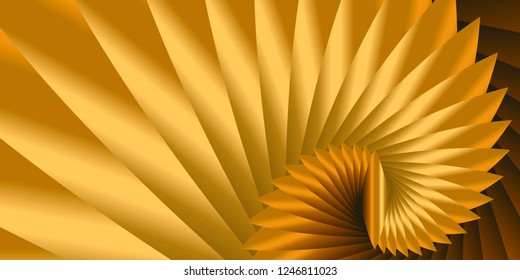 Yellow three-dimensional pattern, abstract image