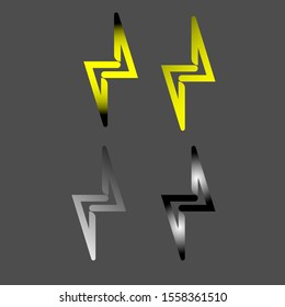 yellow thunder symbol vector design
