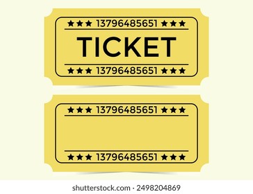 Yellow ticket. Blank yellow ticket