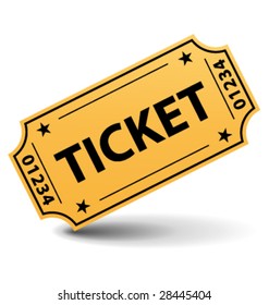 Yellow ticket vector illustration