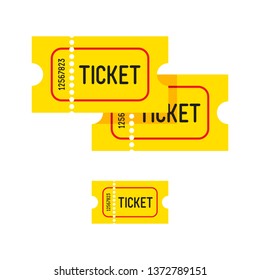 Yellow tickets on a white background