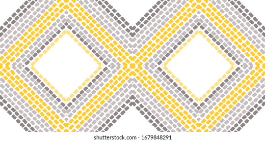 Yellow Tie Dye Bohemian Vector Seamless Pattern. Trendy Batik Ornament. Japan Fabric Tribal Design. Bright Arabic Indonesian Print.