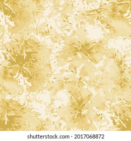 Yellow Tie Dye Seamless Pattern with flower. Batik Print for Swimwear, Silk, Cotton, Wallpaper. Fantastic Shibori Pattern in Bright Colors. Boho.