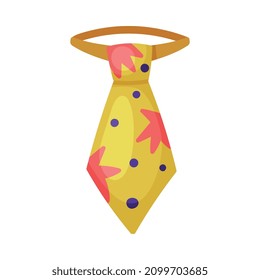 Yellow Tie as Party Birthday Photo Booth Prop Vector Illustration