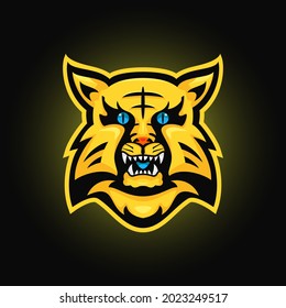 yellow tiger concept. best for e sports logo, mascot, icon, symbol, sign and emblem