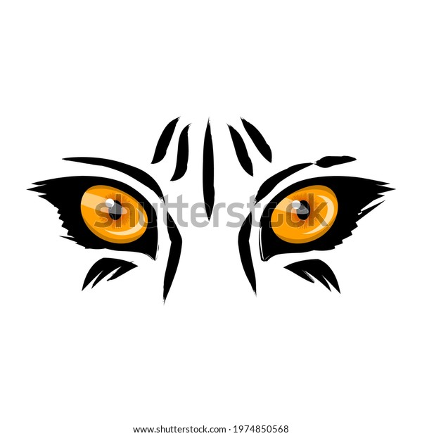 yellow\
tiger eyes. chinese new year concept. 2022 year of the tiger.\
vector illustration isolated on white\
background
