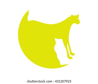 yellow tiger silhouette image vector