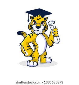 yellow tiger using a graduation.  