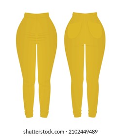 Yellow Tight Pants. Vector Illustration