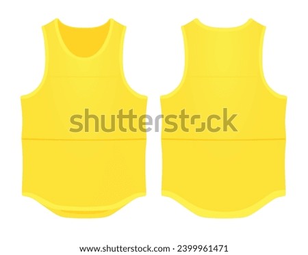 Yellow tight vest. vector illustration