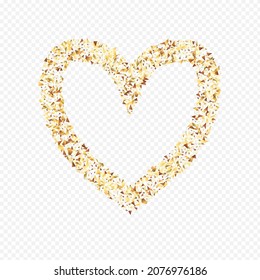 Tinsel Amarillo Resumen Fondo Transparente. Fondo de papel flotante. Fondo De Lujo Dorado. Postal aislada espumosa.
