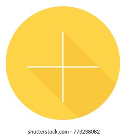 Yellow tiny plus with long flat shadow