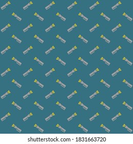 yellow tip white torch on blue background repeat pattern