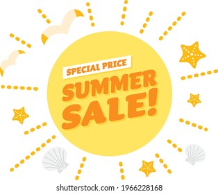 Yellow title design of the summer sale