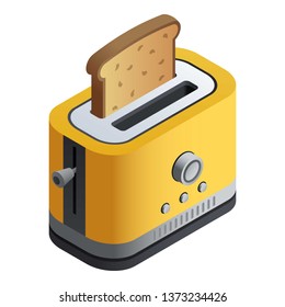 Yellow toaster icon. Isometric of yellow toaster vector icon for web design isolated on white background