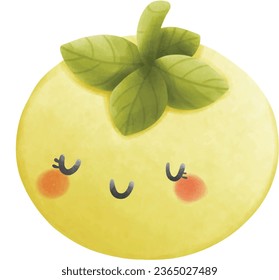 Tomate amarillo Verduras aisladas en ilustración de fondo blanco