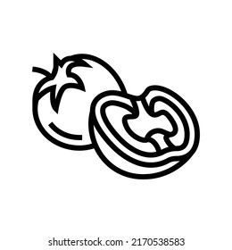 yellow tomato line icon vector. yellow tomato sign. isolated contour symbol black illustration