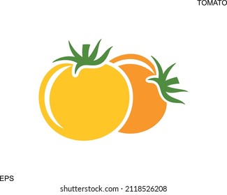Yellow tomato logo. Isolated tomato on white background