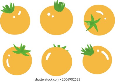 Yellow Tomato Set 2.
A set of six yellow cherry tomato illustrations.