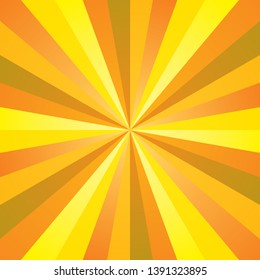 Yellow tone burst background. Vector Illustration.