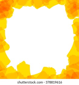 Yellow tone watercolor blots and splashes on a white background. Simple element of design for creation of more difficult ideas.