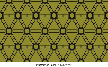 Yellow tones. Geometric design seamless pattern. Vector illustration