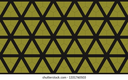 Yellow tones. Geometric design seamless pattern. Vector illustration