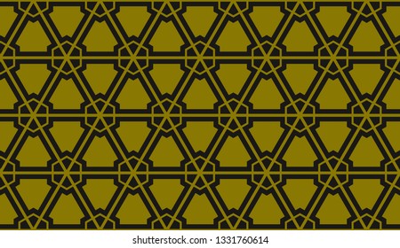 Yellow tones. Geometric design seamless pattern. Vector illustration
