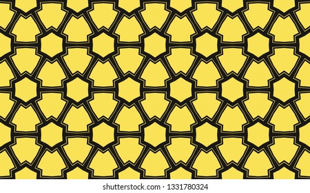 Yellow tones. Geometric design seamless pattern. Vector illustration