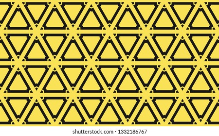Yellow tones. Geometric design seamless pattern. Vector illustration