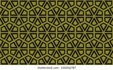 Yellow tones. Geometric design seamless pattern. Vector illustration
