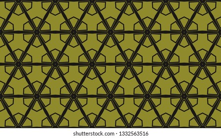 Yellow tones. Geometric design seamless pattern. Vector illustration