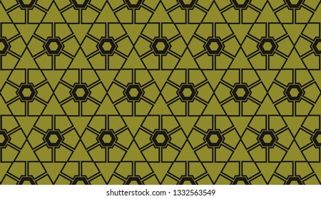 Yellow tones. Geometric design seamless pattern. Vector illustration