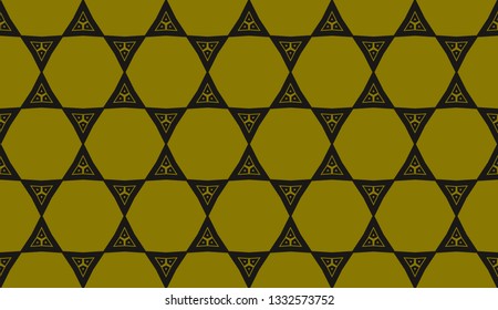 Yellow tones. Geometric design seamless pattern. Vector illustration
