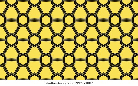 Yellow tones. Geometric design seamless pattern. Vector illustration