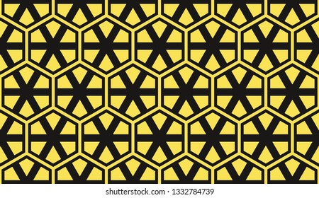 Yellow tones. Geometric design seamless pattern. Vector illustration