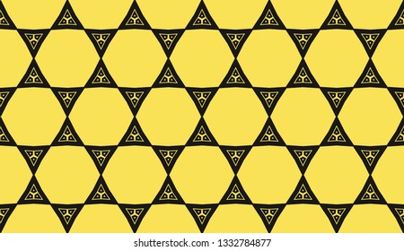 Yellow tones. Geometric design seamless pattern. Vector illustration