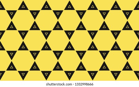 Yellow tones. Geometric design seamless pattern. Vector illustration