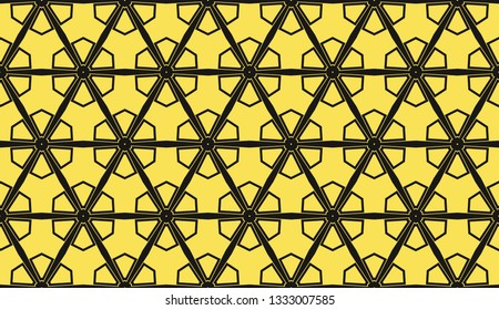Yellow tones. Geometric design seamless pattern. Vector illustration