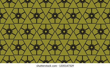Yellow tones. Geometric design seamless pattern. Vector illustration