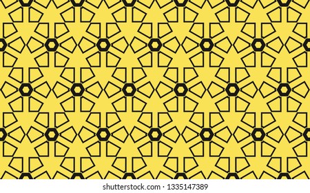 Yellow tones. Geometric design seamless pattern. Vector illustration