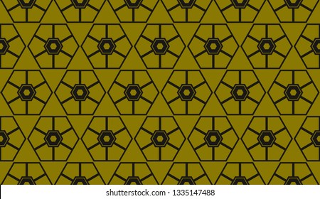 Yellow tones. Geometric design seamless pattern. Vector illustration