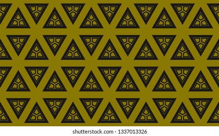 Yellow tones. Geometric design seamless pattern. Vector illustration