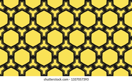 Yellow tones. Geometric design seamless pattern. Vector illustration