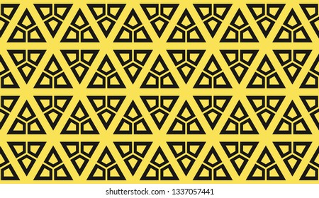 Yellow tones. Geometric design seamless pattern. Vector illustration