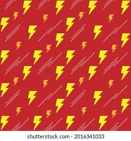 Yellow Toon Thunder On Red Background