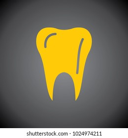 Yellow Tooth icon on black background.